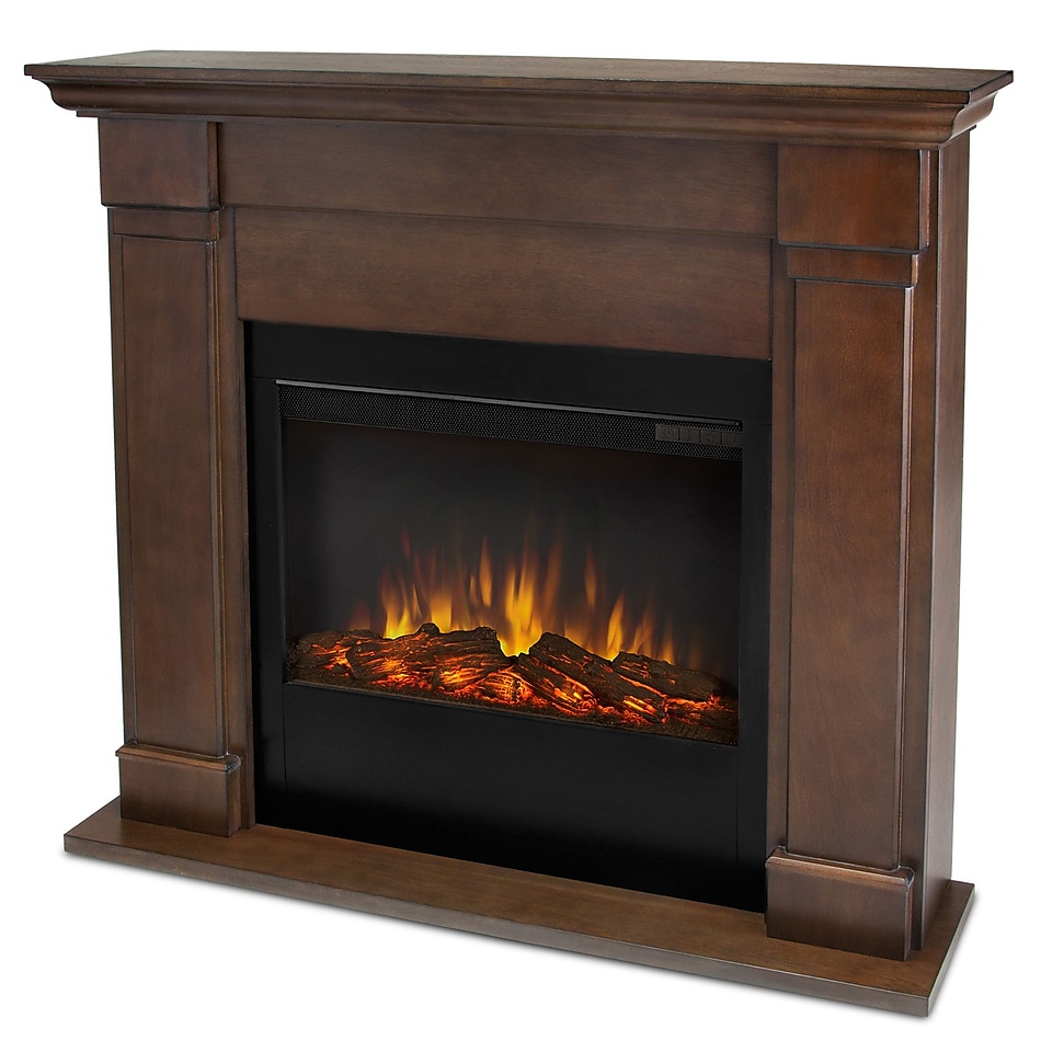 Real Flame Lowry Slim Electric Fireplace; Vintage Black Maple