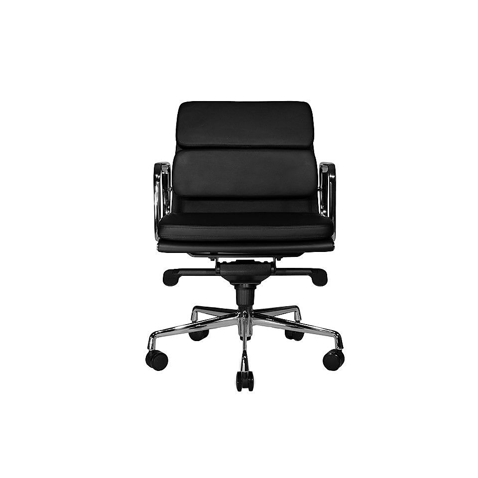 Wobi Office Clyde Low Back Leather Task Chair; Black