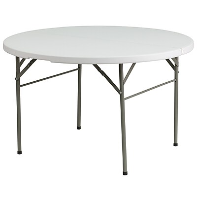 48'' Round Bi-Fold Granite White Plastic Folding Table