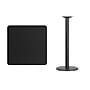 Flash Furniture 30" Square Laminate Table Top with 18'' Round Bar-Height Table Base, Black (XUBK3030TR18B)~#|#~m003282876_sc7