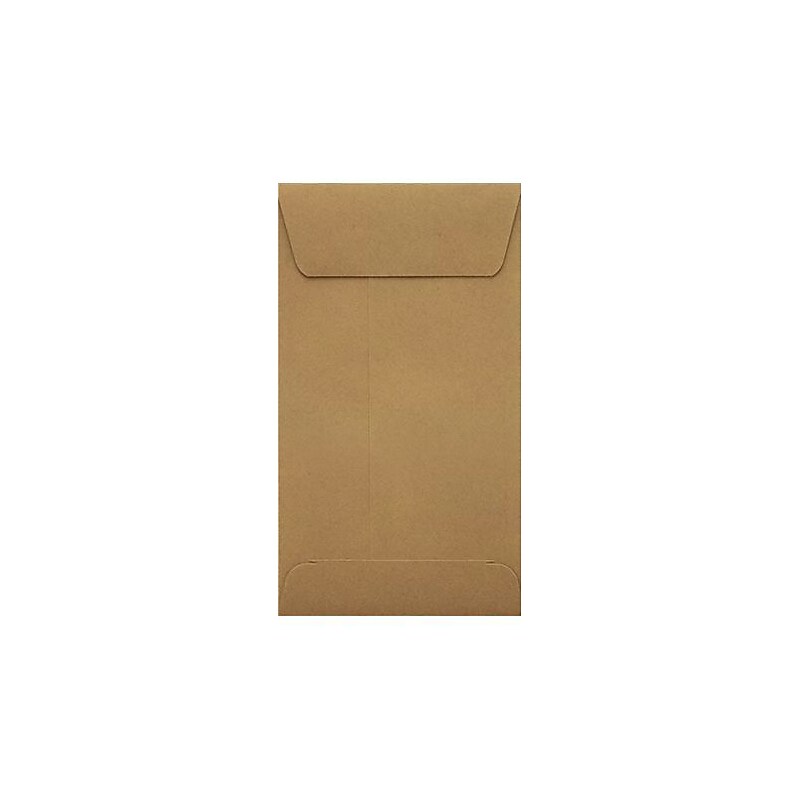 LUX Self Seal #5 1/2 Coin Envelopes, 3 1/8" x 5 1/2", Grocery Bag Brown, 500/Box (512CO-GB-500) image 1
