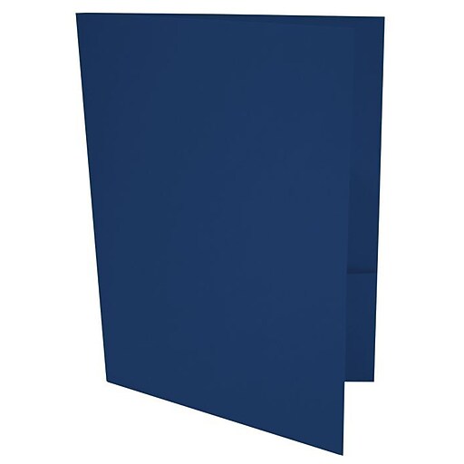 LUX 9 x 12 Presentation Folders, Standard Two Pocket, Navy Blue, 50