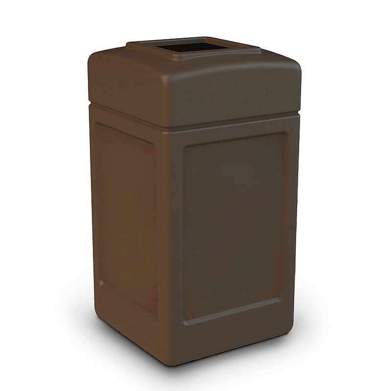 Commercial Zone Products® PolyTec Series 42gal Square Trash Can, Brown (732137) image 1
