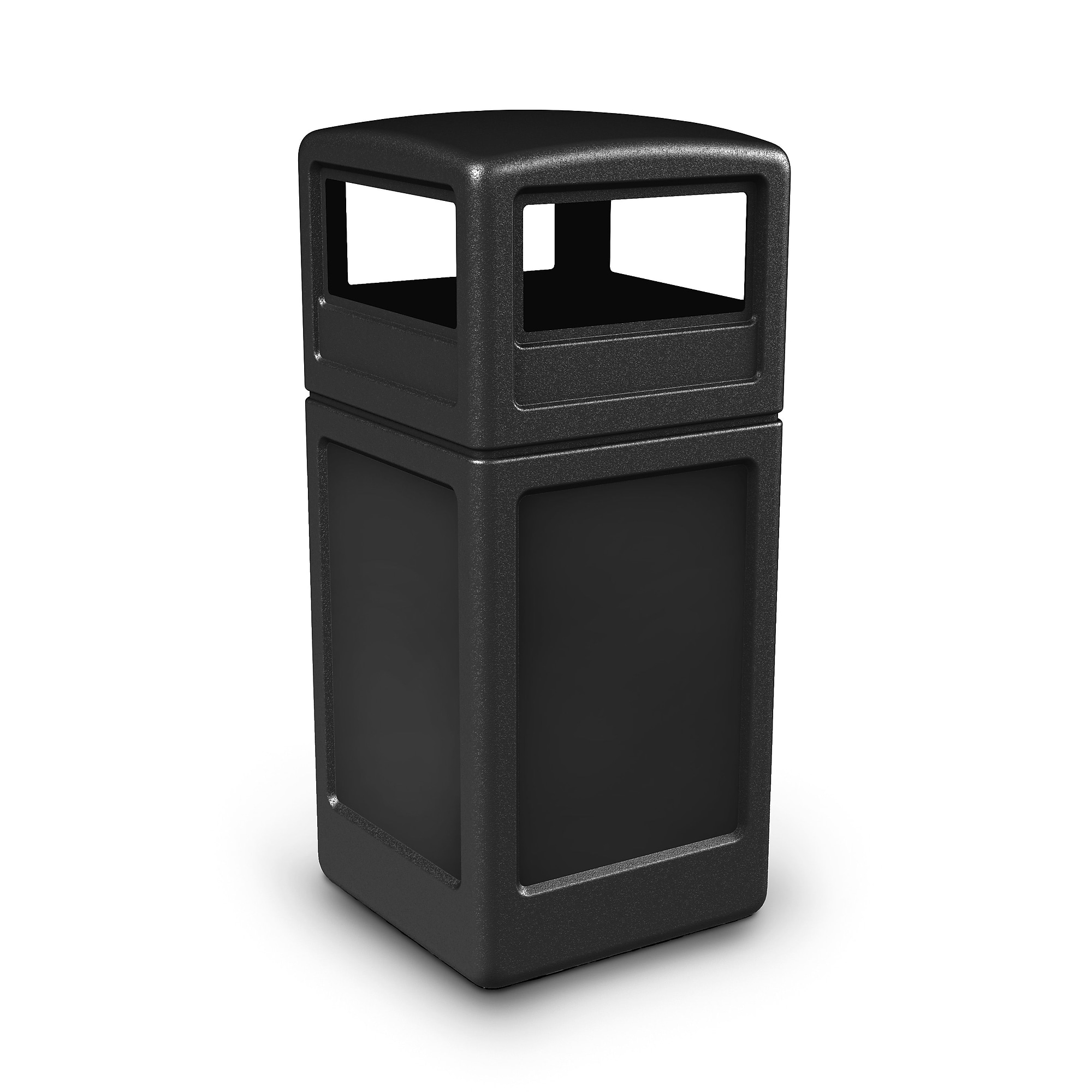 Commercial Zone Products PolyTec Series 42gal Square Trash Can with Dome Lid, Black (73290199) Sansujyuku sansujyuku.com