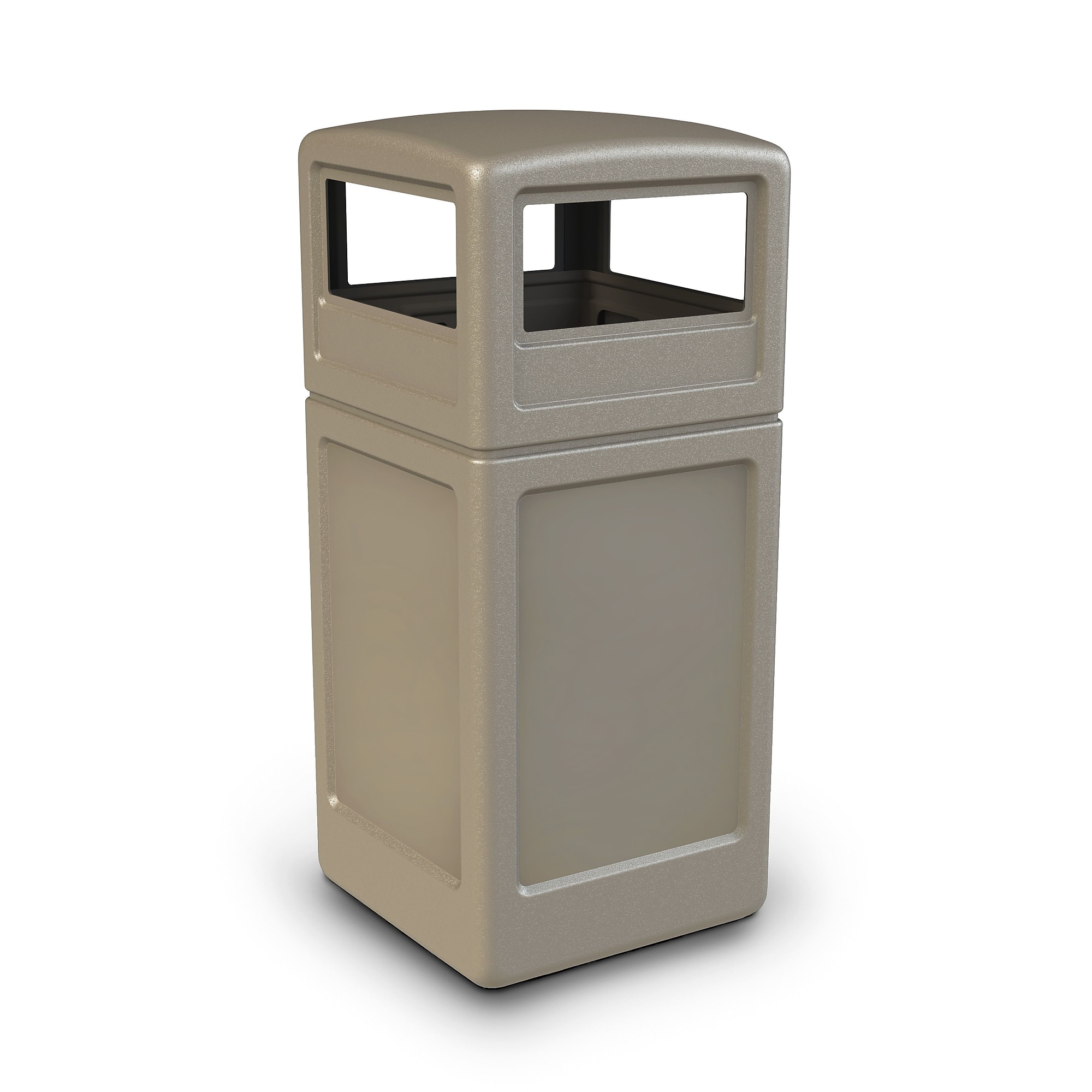 Commercial Zone Products PolyTec Series 42gal Square Trash Can with Dome Lid, Beige (73290299) Sansujyuku sansujyuku.com
