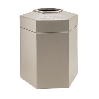 Commercial Zone Products® PolyTec Series 45gal Hex Waste Container, Beige (737202)
