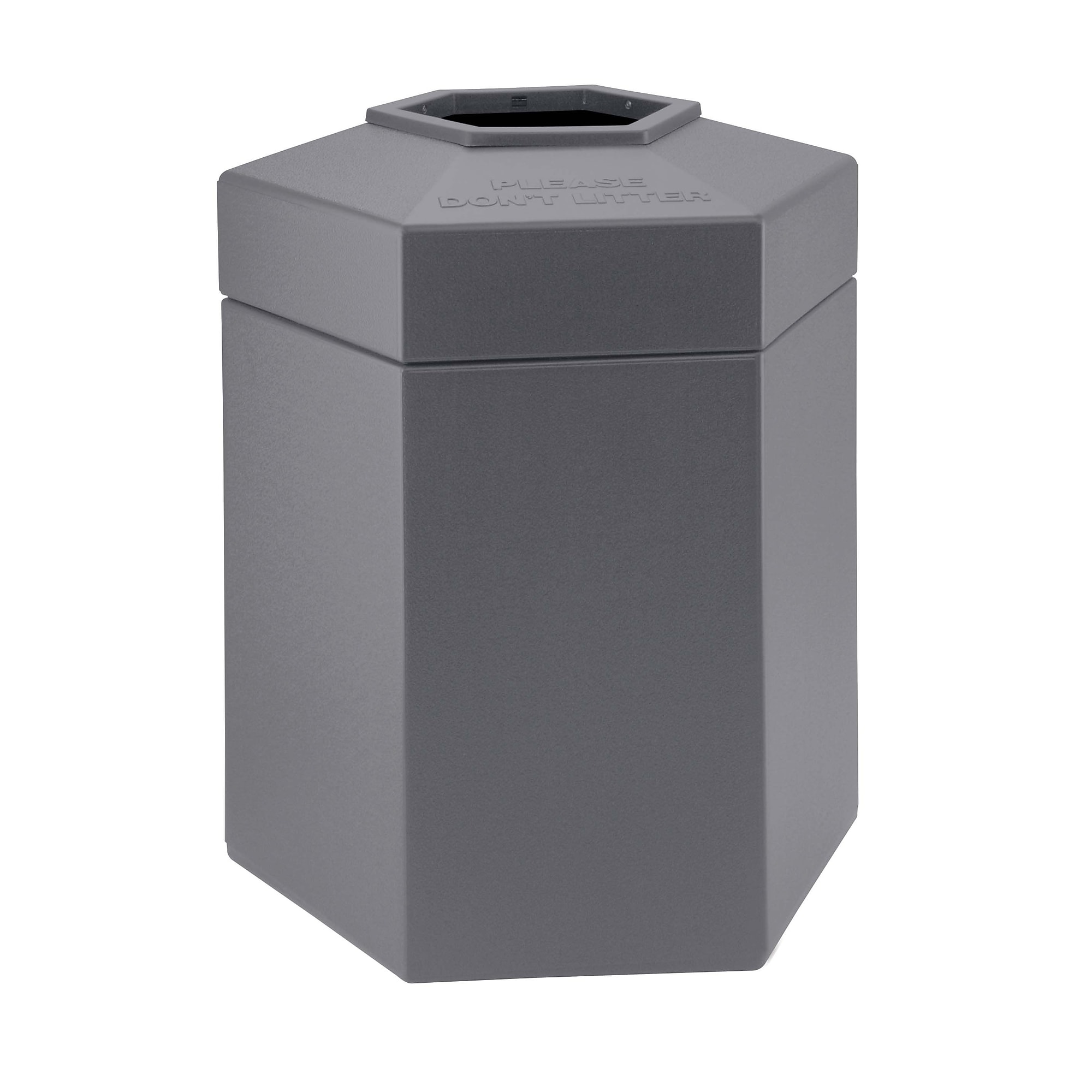 Commercial Zone Products PolyTec Series 45gal Hex Waste Container, Gray (737203) Sansujyuku sansujyuku.com