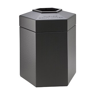 Commercial Zone Products PolyTec Series Hexagon Trash Can, Charcoal, 45 Gal. (737224)