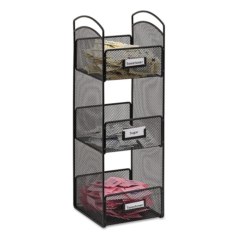 Safco® Onyx Hospitality Organizer Tower, 3 Compartments, Black (3290BL) image 1
