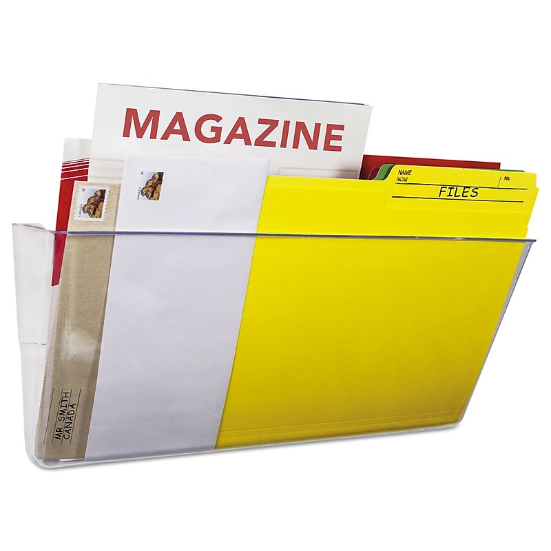 Storex Wall File, Legal, 16 x 7, Single Pocket, Clear image 1