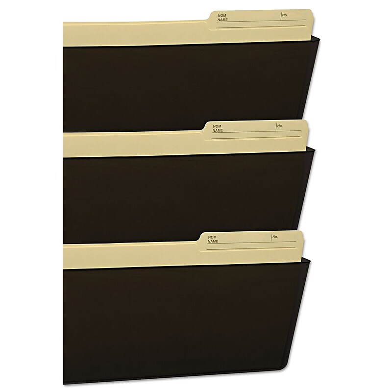 Storex Wall File, Legal 16 x 14, Three Pocket, Smoke image 1