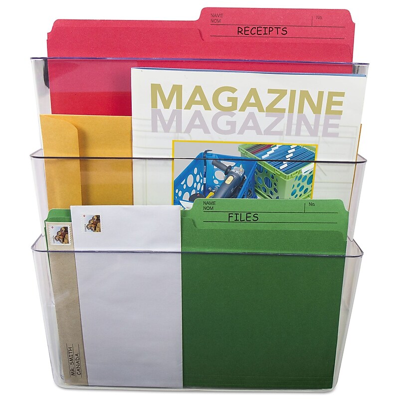 Storex Wall File, Letter, 13 x 14, Clear 3/SET (STX70245U06C) image 1