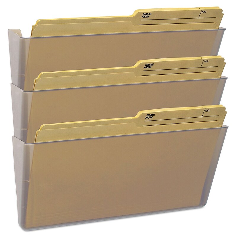Storex Wall File, Legal 16 x 14, Three Pocket, Clear image 1