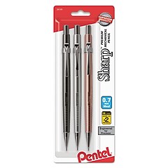 Pentel Sharp Mechanical Pencil, 0.7mm, #2 Medium Lead, 3/Pack