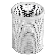 Artistic Urban Collection Punched Metal Pencil Cup, 3 1/2 x 4 1/2, White