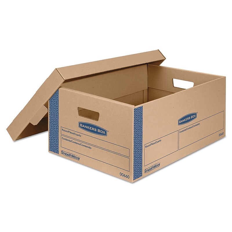 Bankers Box Smoothmove Prime Moving Boxes W/lift Off Lid, 24l x 15w x 10h, Kraft, 8/Carton image 1