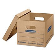 Bankers Box SmoothMove Tape Free Classic Moving Boxes with Lift-Off Lid, Small (15"x 12"x 10"), 20/Ct (7714210)