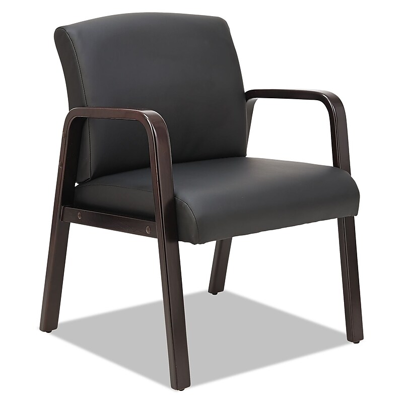 Alera Reception Lounge Series Leather Guest Chair, Espresso/Black (ALERL4319E) image 1
