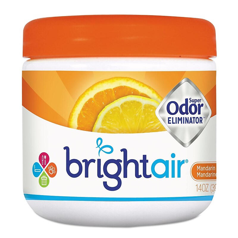 Bright Air Super Odor Eliminator Mandarin Orange & Fresh Lemon Passive Air System & Accessory, &, 14 Oz., 6/Carton (900013) image 1