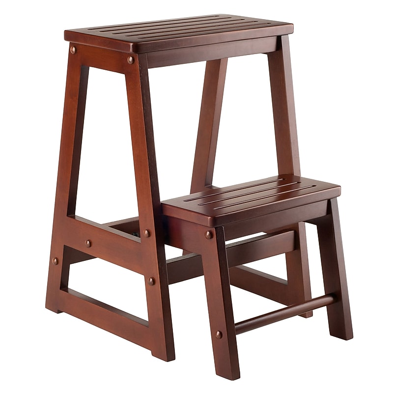 Winsome 2-Step Wood Step Stool, Antique Walnut (94022) image 1