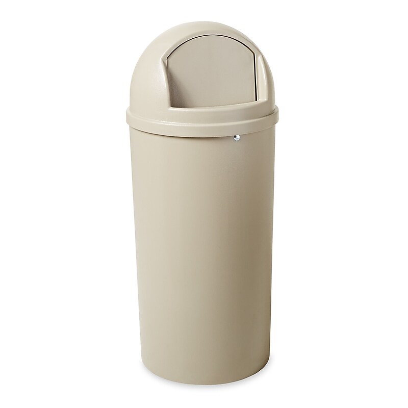Rubbermaid Marshal Dome Top Plastic Trash Can, 15 gal. (FG816088BEIG) image 1
