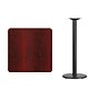 Flash Furniture 30" Square Laminate Table Top with 18'' Round Bar-Height Table Base, Mahogany (XUMA3030TR18B)~#|#~m003435304_sc7