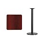 Flash Furniture 24'' Square Laminate Table Top with 18'' Round Bar-Height Table Base, Mahogany (XUMA2424TR18B)~#|#~m003435366_sc7