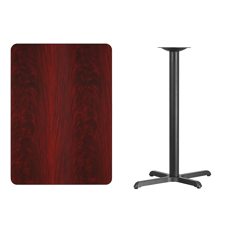Flash Furniture Laminate Table Top with 22''x 30'' Bar-Height Table Base, 30" x 42", Mahogany (XUMA3042T2230B) image 1