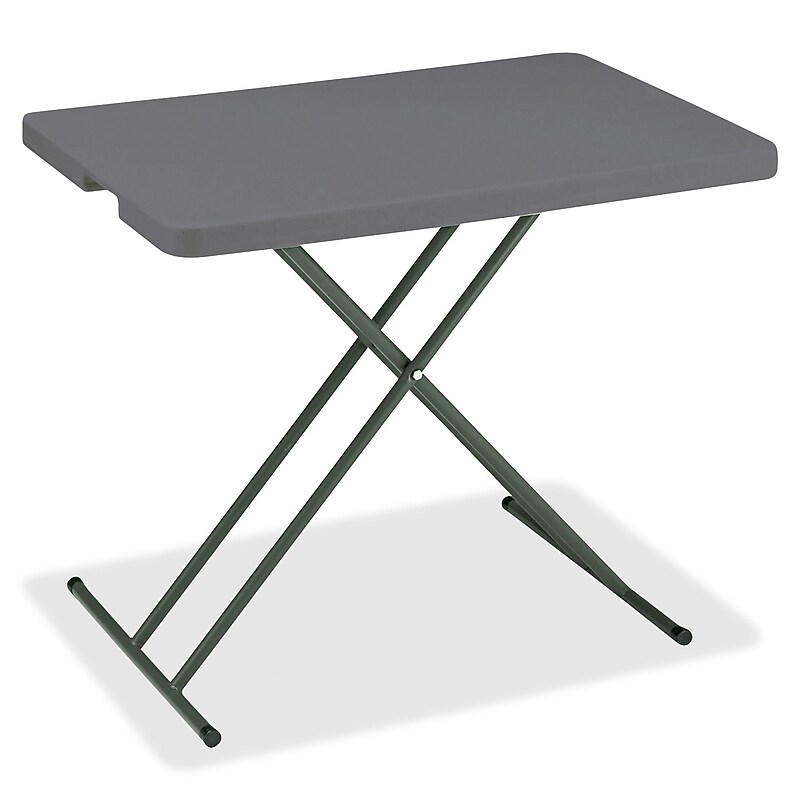 Iceberg IndestrucTable TOO Folding Table, Rectangle Top, X-shaped Base, 30" L x 20" W x 28" H, Charcoal image 1