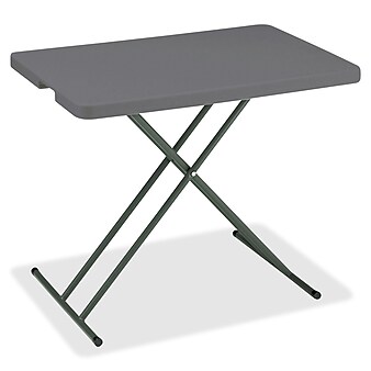 Iceberg IndestrucTable TOO Folding Table, Rectangle Top, X-shaped Base, 30" L x 20" W x 28" H, Charcoal