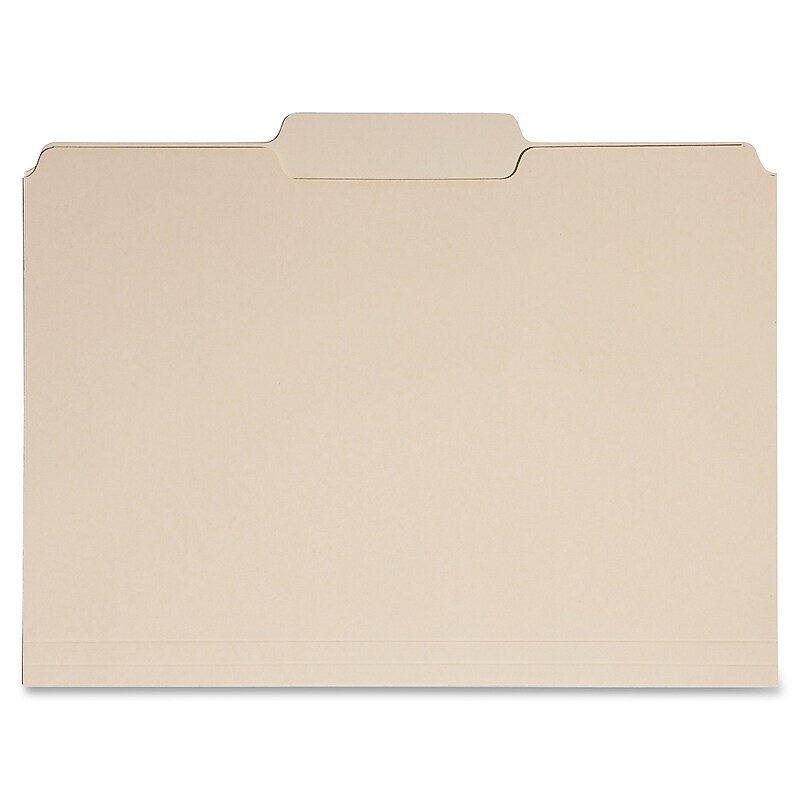 AbilityOne SKILCRAFT 1/3-cut Position-2 Tab Manila File Folders, Letter, Manila, Recycled, 50 / Box image 1