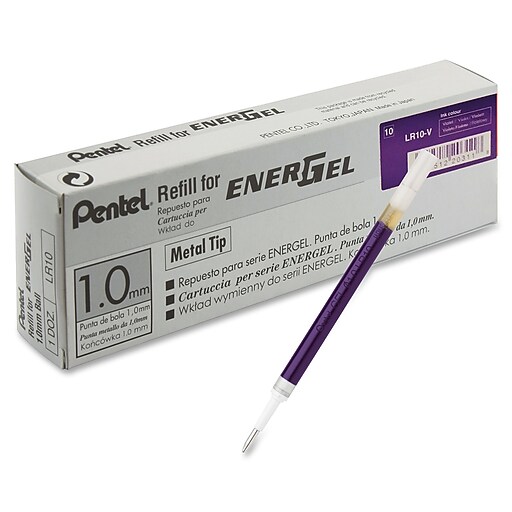 Shop Staples for Pentel EnerGel Liquid Gel Pen Refill , 1 mm , Bold Point , Violet , 1 Each