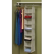 Household Essentials Hanging Sweater Organizer With Shelf, Tea and Fog (68012PP)