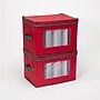 Household Essentials Flute Glass Storage Container, Fabric, Red/Green (544RED)~#|#~m003447728_sc7