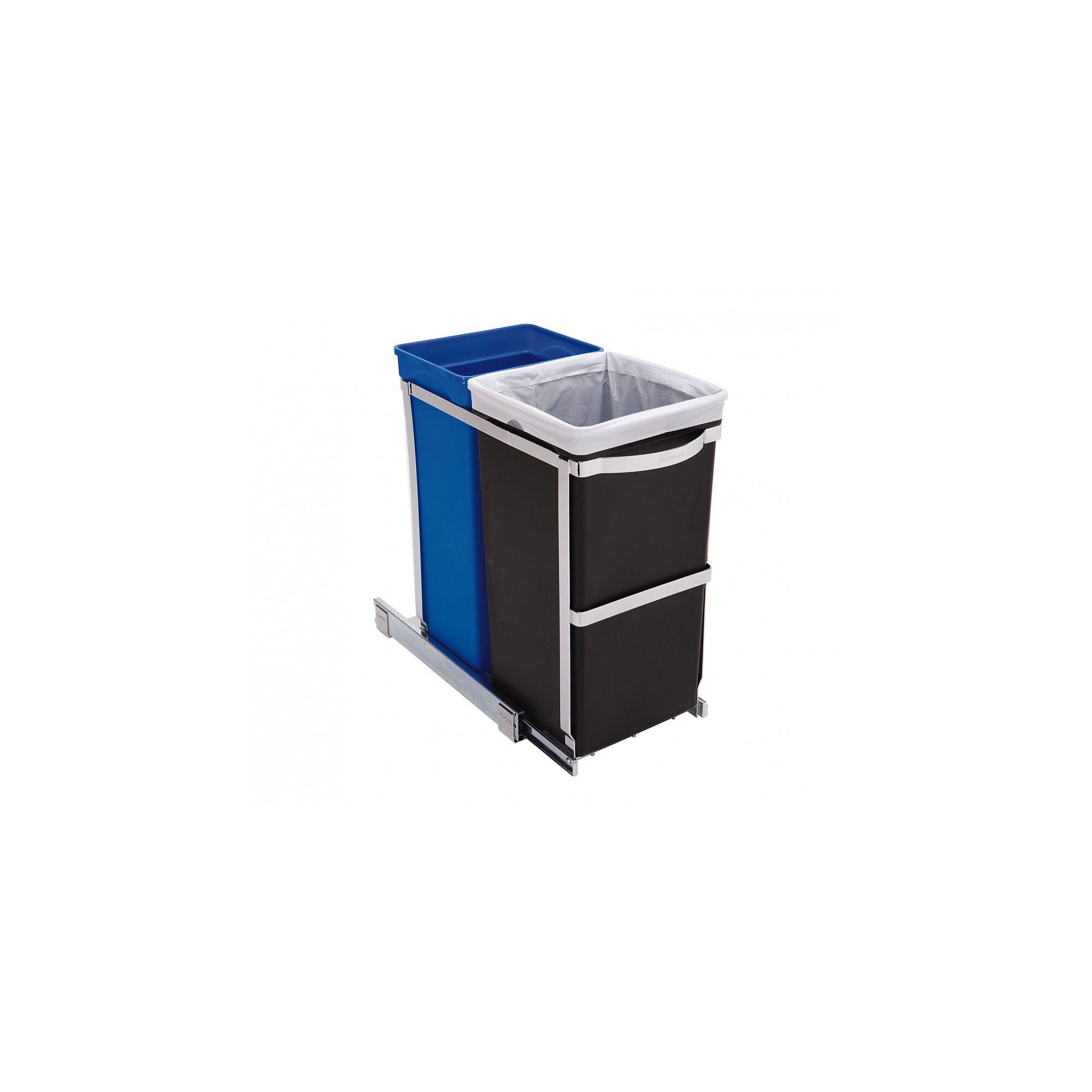 simplehuman Twin-Bucket Pull-Out Trash Can & Recycling Container, 9 Gallon Sansujyuku sansujyuku.com