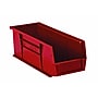 Partners Brand 5 3/8" x 4 1/8" x 3" Plastic Stack and Hang Bin Box, Red, 24/Case~#|#~m003448891_sc7