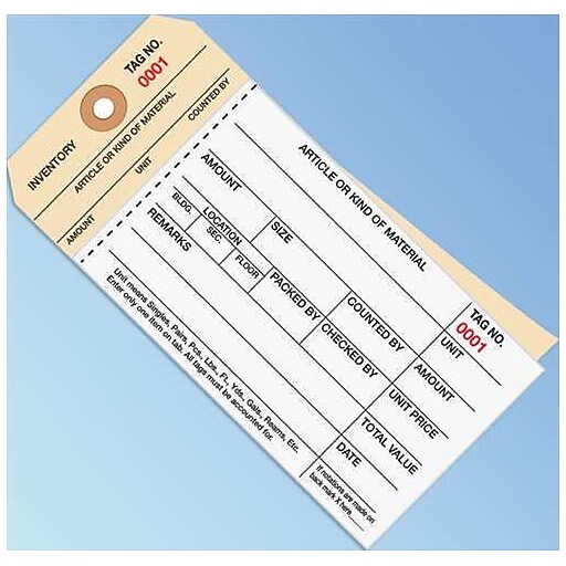 Staples® 2 Part Carbonless Numbered Inventory Tags Staples