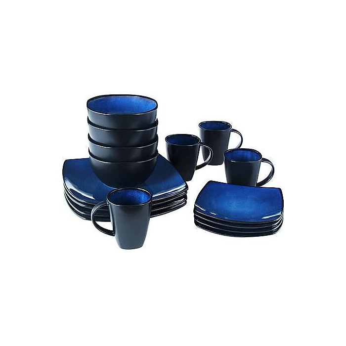 Gibson® Home Soho Lounge Dinnerware Set, 16 Piece, Blue | Staples