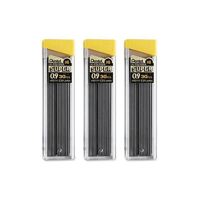 Pentel Super Polymer Refill Vervanging Reserve Leads voor Automatische & Mechanische Potloden (Pack van 6, 0.7mm 2B