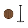 Flash Furniture 24'' Round Laminate Table Top with 18'' Round Bar-Height Table Base, Walnut (XURD24WATR18B)~#|#~m003465426_sc7