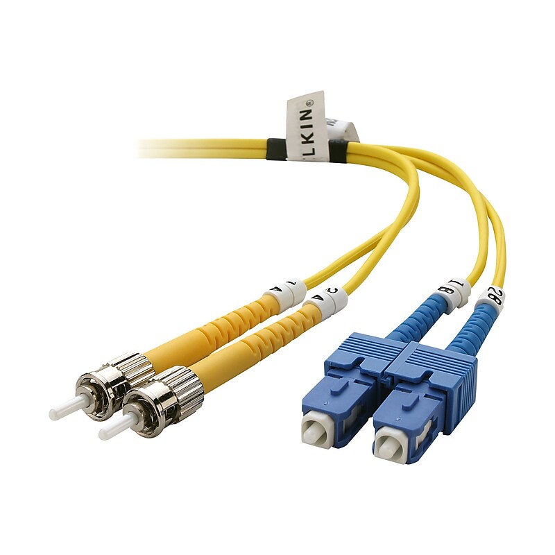 Belkin™ F2F80207-01M 3.28' Fiber Optic ST Male/SC Male Network Cable, Yellow image 1