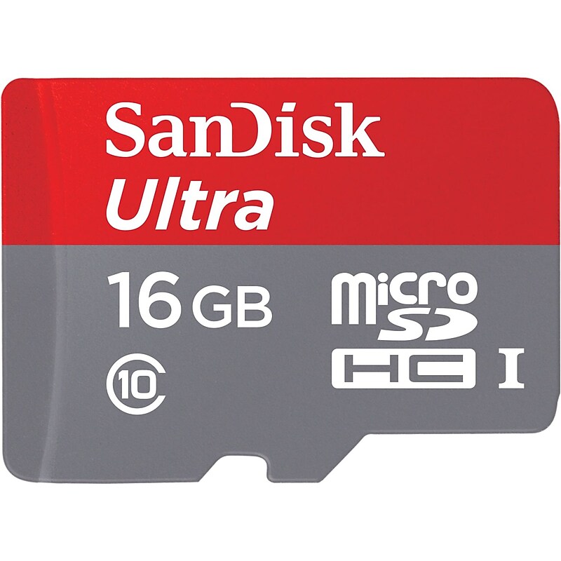 SanDisk Ultra 16GB SDHC Memory Card with Adapter, Class 10 (SDSQUNC-016G-AN6MA) image 1