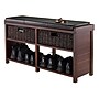 Winsome Colin Storage Bench with Cushion Seat and Baskets, Cappuccino (40438)~#|#~m003475670_sc7