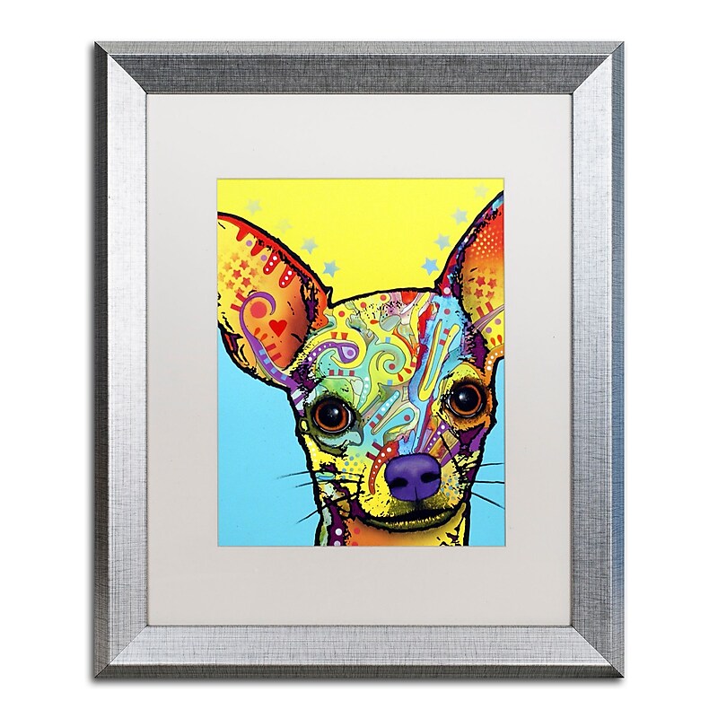 Trademark Fine Art ''Chihuahua'' by Dean Russo 16" x 20" White Matted Silver Frame (ALI0237-S1620MF) image 1