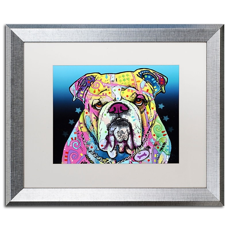 Trademark Fine Art ''The Bulldog'' by Dean Russo 16" x 20" White Matted Silver Frame (ALI0244-S1620MF) image 1