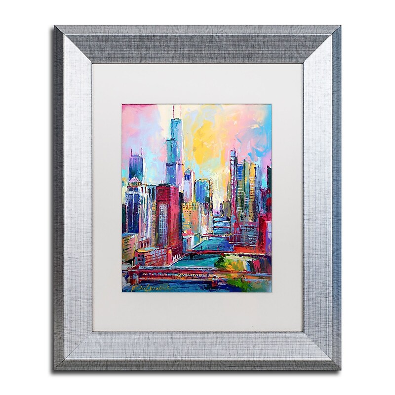 Trademark Fine Art ''Chicago 3'' by Richard Wallich 11" x 14" White Matted Silver Frame (ALI0331-S1114MF) image 1