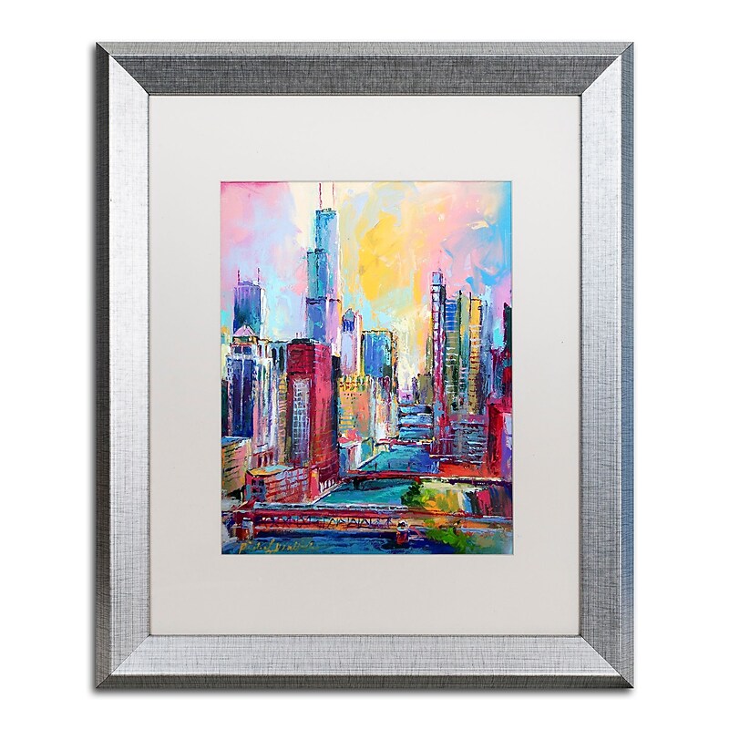 Trademark Fine Art ''Chicago 3'' by Richard Wallich 16" x 20" White Matted Silver Frame (ALI0331-S1620MF) image 1