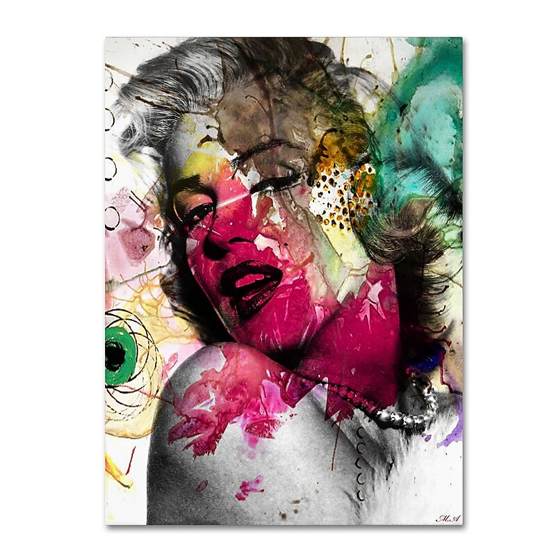 Trademark Fine Art ''Marilyn Monroe II'' by Mark Ashkenazi 18" x 24" Canvas Art (ALI1008-C1824GG) image 1
