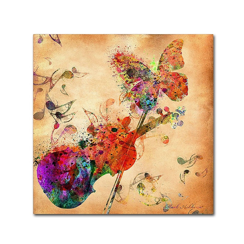 Trademark Fine Art ''Love Music'' by Mark Ashkenazi 14" x 14" Canvas Art (ALI1020-C1414GG) image 1