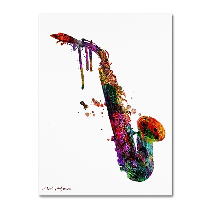 Trademark Fine Art ''Saxophone II'' by Mark Ashkenazi 14" x 19" Canvas Art (ALI1021-C1419GG) image 1
